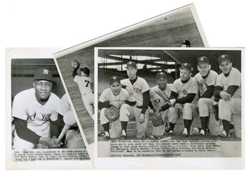 1958 Mickey Mantle World Series Vintage Wire Photo Collection of (3)  